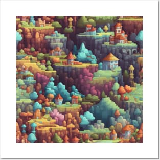 Pixel Art Repeating Pattern Posters and Art